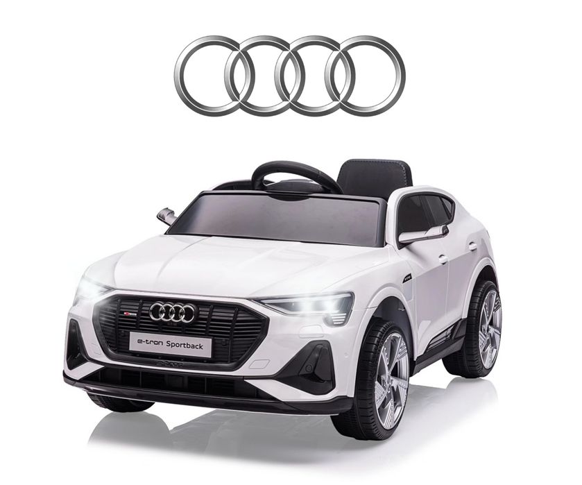 Pojazd Na Akumulator Audi E-Tron Sportback Biały Dla Dzieci Elektryczny Jeżdżący Do Ogrodu I Domu Milly Mally