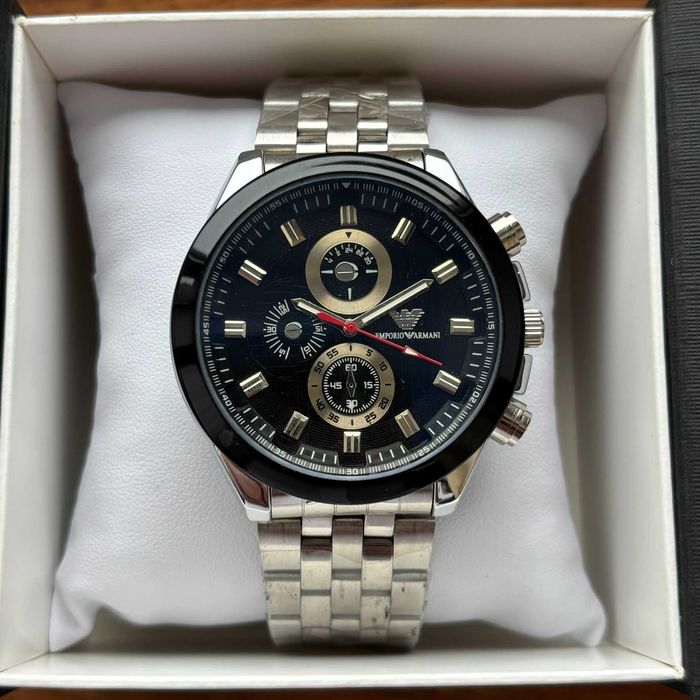 Топ! Чоловічий годинник Emporio Armani на браслеті | 2 кольори