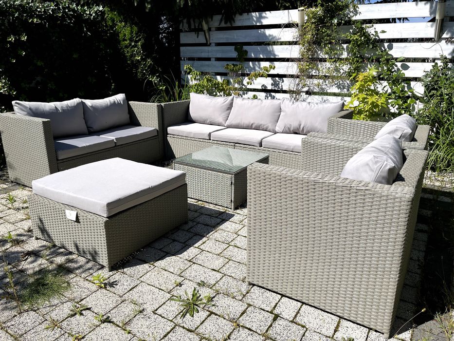 zestaw technorattan Torino 2x poszewki sofa pufa fotel