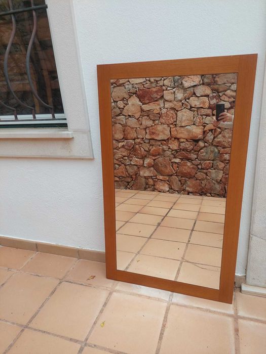 Quadro Espelho Médio Castanho Claro64309654718337123