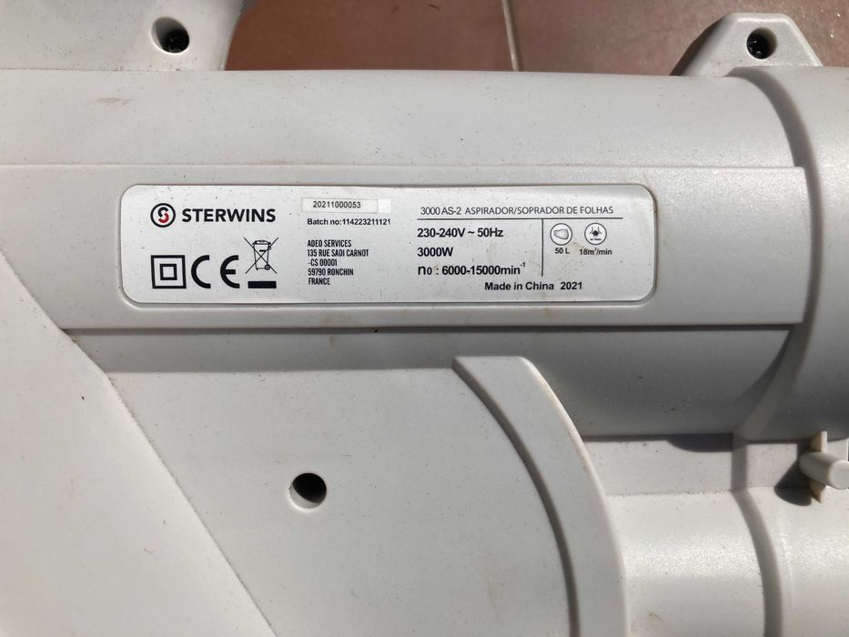 Soprador/Aspirador de Folhas Sterwins 3000W