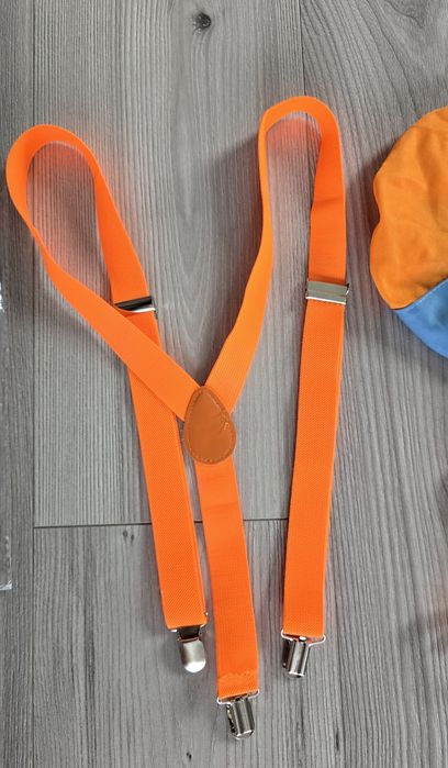 Blippi imprezowy ZESTAW męski czapka okulary muszka szelki