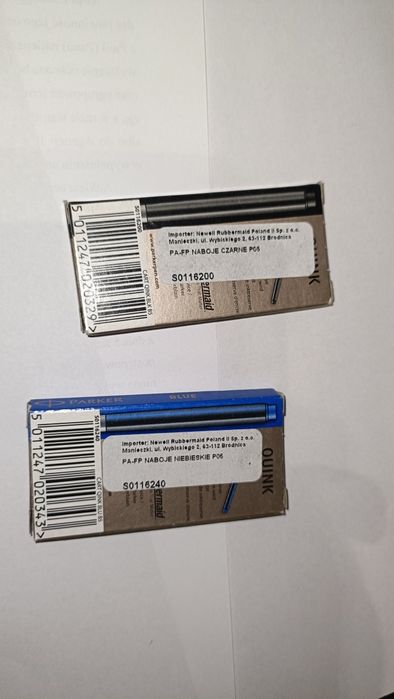 Naboje do pióra wiecznego, Wkłady do Piór