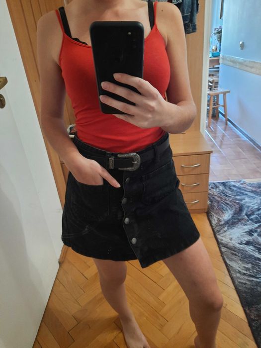 Spódnica jeansowa czarna mini