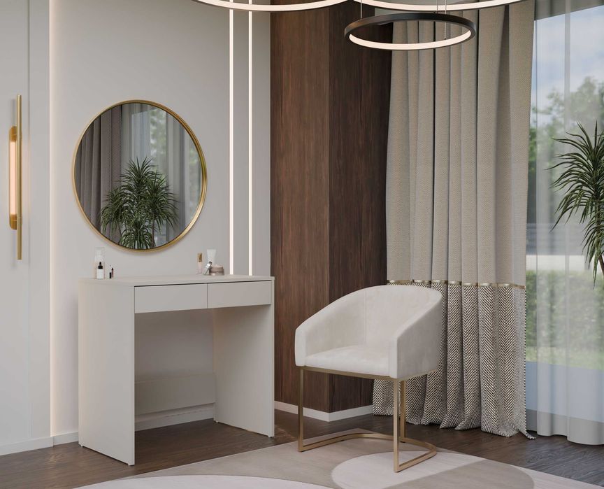 Biurko MARINA 2S 2 Szuflady Kaszmir Beż Do Biura Do Gabinetu