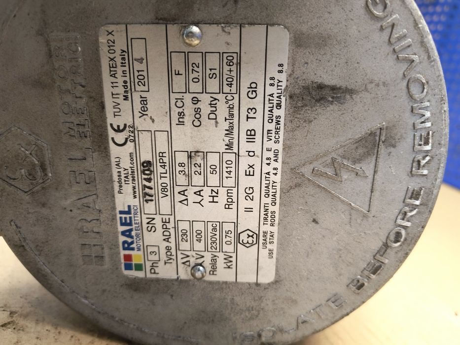 Silnik 0,75kW 1440/mm elektryczny motor 230/400