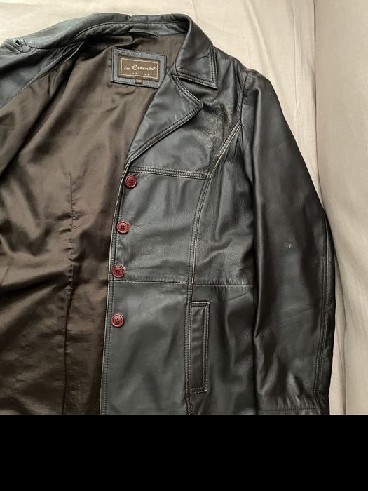 Casaco castanho em pele, 42