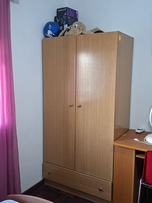 Guarda-fatos de 2 Portas com Gaveta – Bom Estado