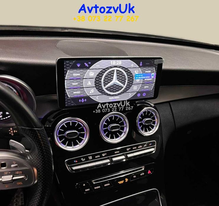 Дисплей MERCEDES BENZ w205 GPS ТВ C-Class магнітола Android 15 CarPlay