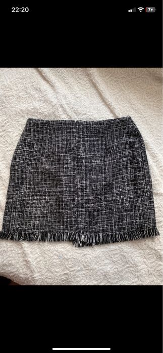 Elegancka spódnica zima wiosna kratka czarny biały S/M primark