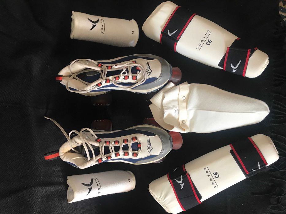 Patins Quad Retro N°38  + Kit Domyos de Proteções S – Quase Novos