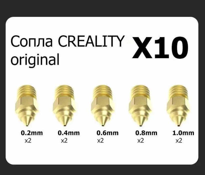 Комплект сопел 10 шт. Оригінальні cопла для 3D принтерів Creality MK8