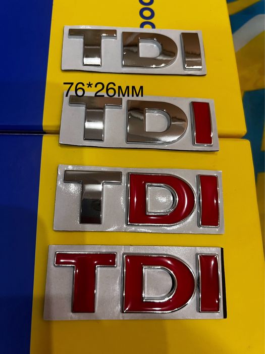 Емблема-напис TDI Volkswagen металева 76*26мм,TSI 80*26мм,GTI 80*24мм