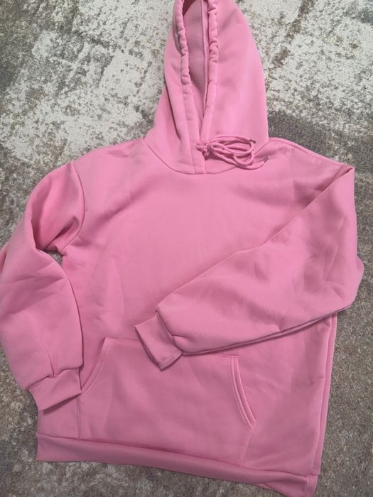Bluza z kapturem cukierkowy róż  skrzydła srebrne M/L