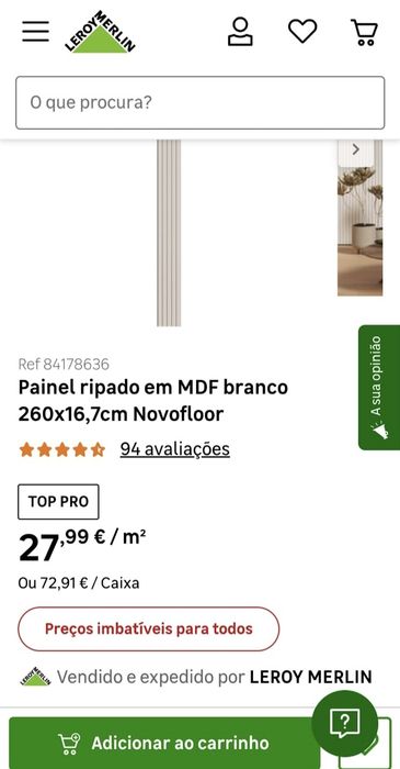 Painel ripado em MDF branco