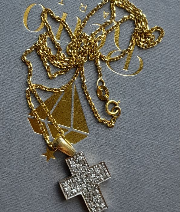 Krzyżyk 50x Diamenty 0.35ct Złoto 585 WYCENA