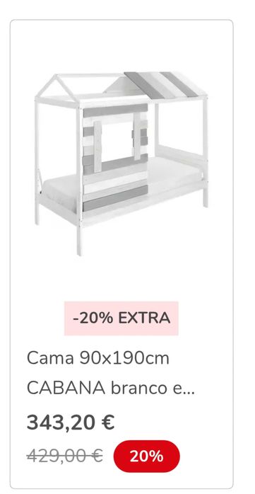Cama cabana criança 90x200