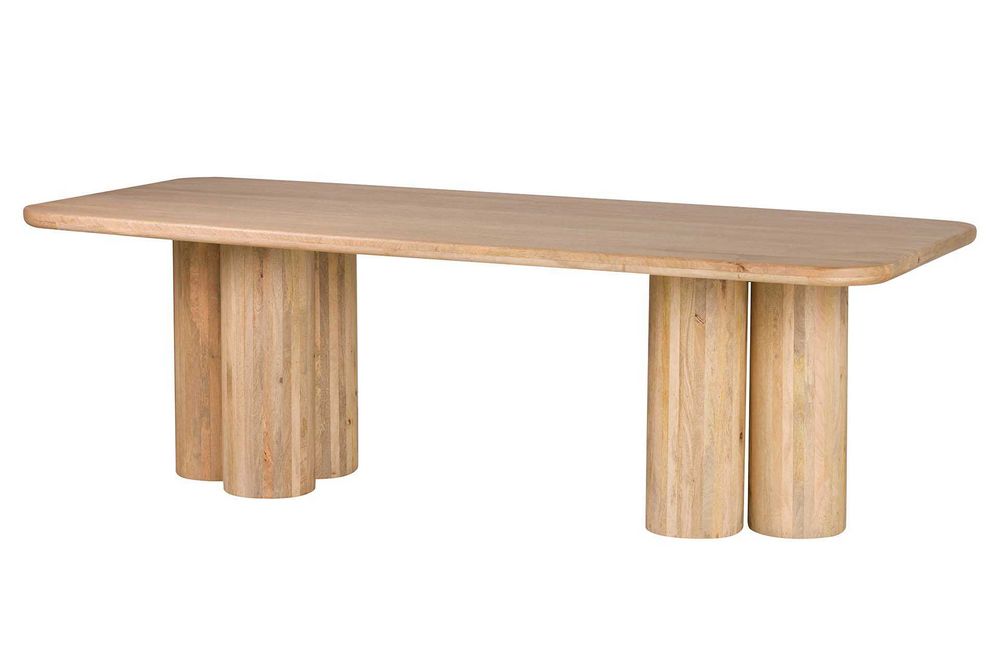 Mesa de Refeições em Madeira de Manga Castanha Felo