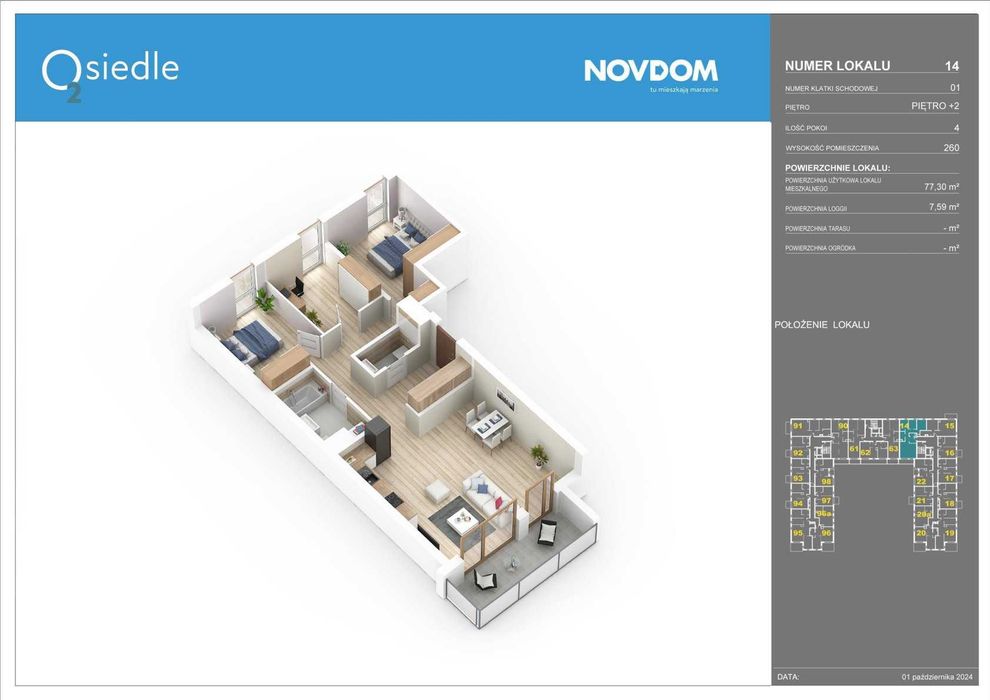 Mieszkanie 77 m2 na Osiedlu O2 w Płońsku w wyjątkowej ofercie!