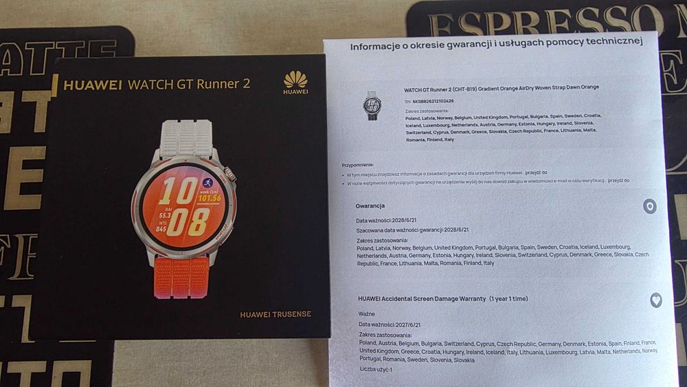 HUAWEI WATCH GT RUNNER 2 NOWY NIEUZYWANY 2X pasek gwarancja producenta 24M! Komplet