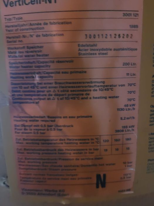 Bojler nierdzewna Viessmann 200l