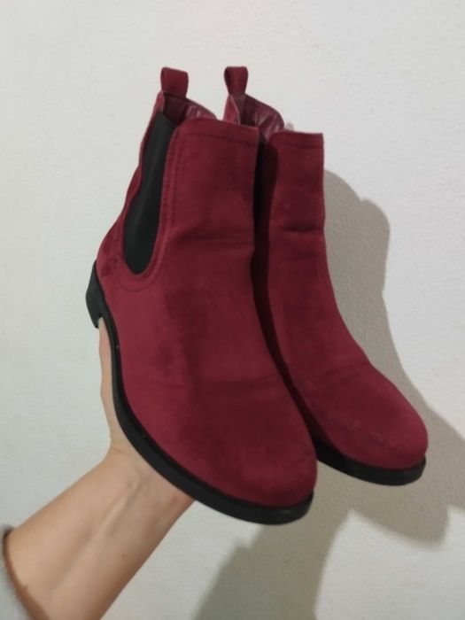 Botas camurça bordeaux