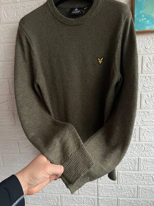 Светр Lyle & Scott в’язаний олива теплий зимовий рL мілітарі