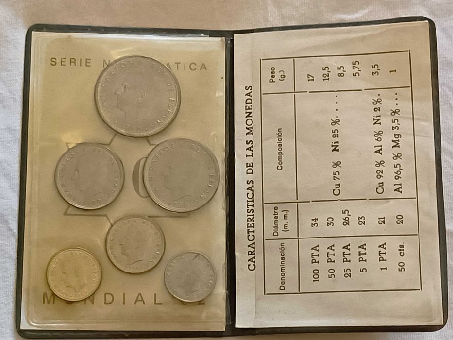 Moedas comemorativas do Mundial de Futebol de 1982 em Espanha