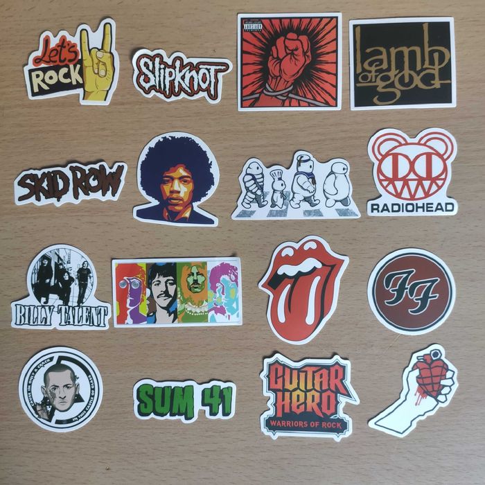 Packs 50 Autocolantes Stickers  Adesivos Musica Rock