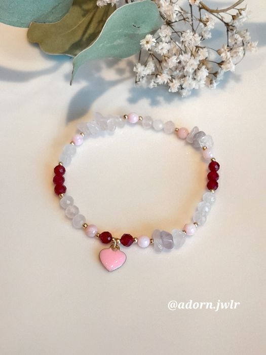 Kamienie naturalne Kwarc różowy Rubin Serduszko