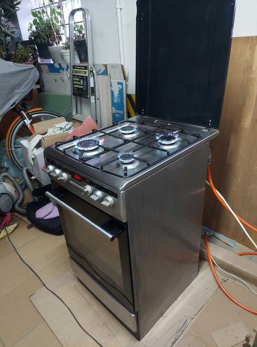 OKAZJA Kuchnia AMICA gazowo-elektryczna LCD INOX BDB Stan GWAR+Gratis!