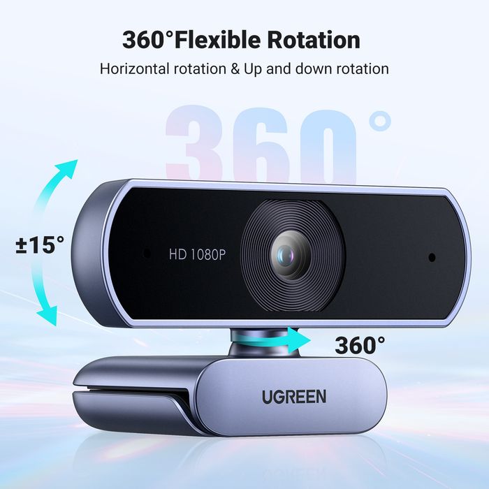 Webcam plug & play Ugreen FullHD usb com microfone incorporado SELADO