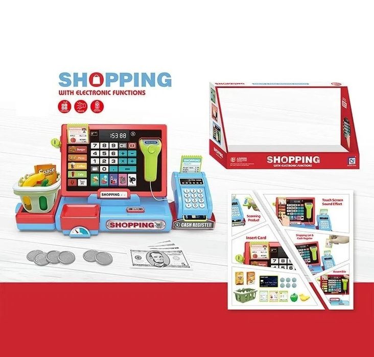 Касовий апарат дитячий, касова лента,ваги,сканер, калькулятор,каса