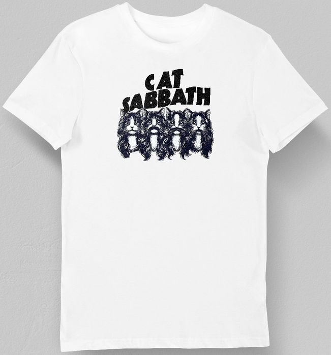Koszulka męska cat sabath biała 3XL