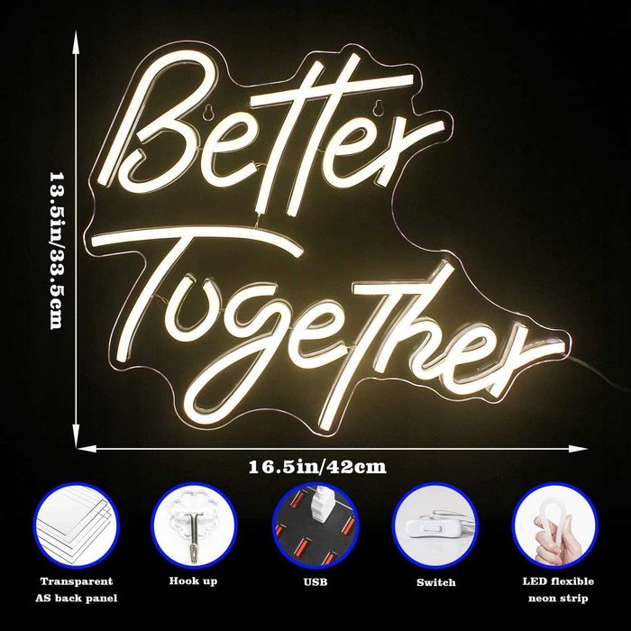 Neon LED Dekoracyjny "BETTER TOGETHER"