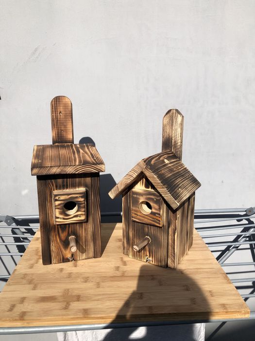 Budki legowe dla ptakow opalone