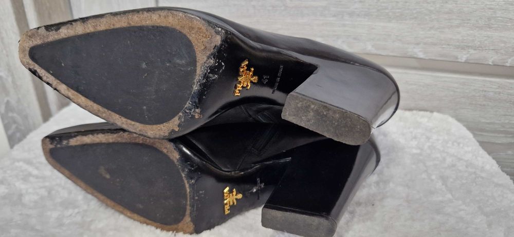 Oryginalne PRADA MILANO r. 41 damskie skórzane botki skóra naturalna