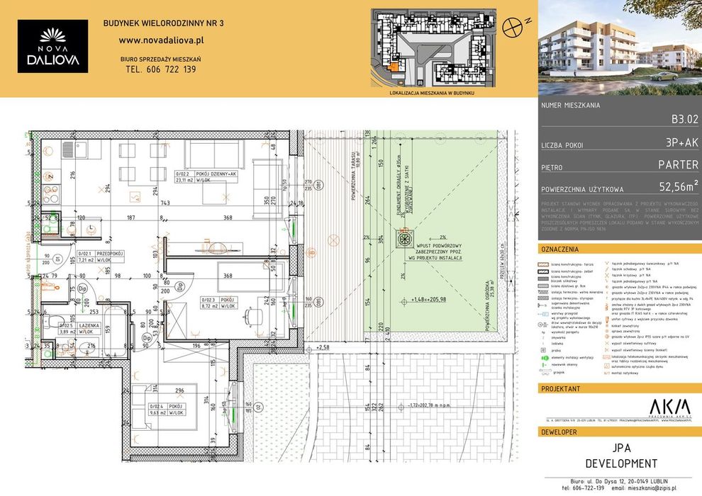 3-pokojowe mieszkanie 52m2 + ogródek Bezpośrednio