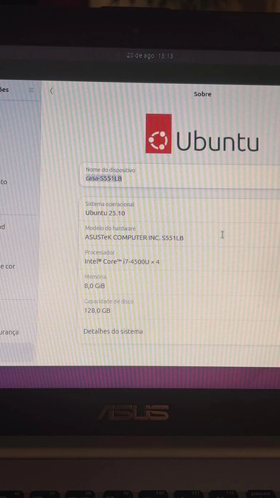 Portátil Asus S551LB i7 4500U 8GB RAM SSD 128GB