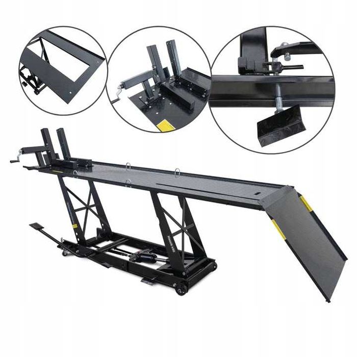 Profesjonalny Motocyklowy PODNOŚNIK 450kg uchwyt na koło 760mm WEBER