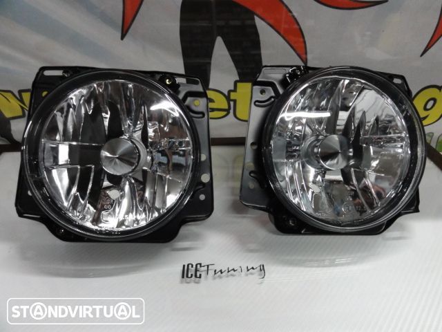 Farois frontais com luz branca 5000k para VW Golf 2 / II com fundo cristal