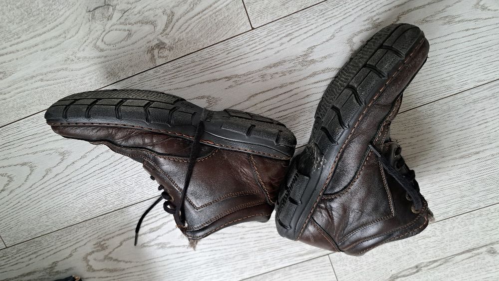 Buty meskie skóra fox brązowe 40