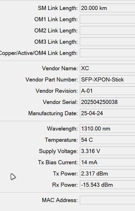 SFP XPON (GPON + EPON) ONU (ONT) термінал 1310nm/1490nm DM 20km модуль