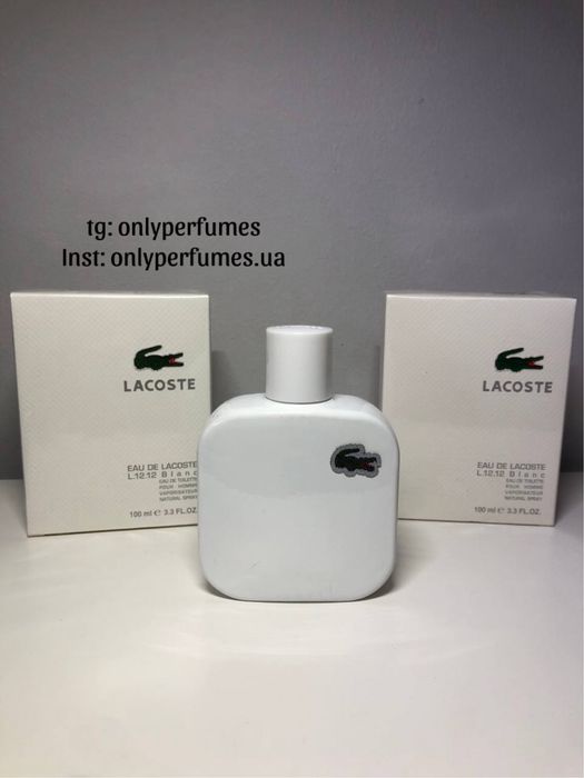 Духи чоловічі Lacoste Eau De L.12.12 Blanc. Мужские пафЛакосте Бланк