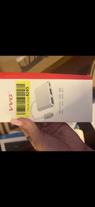 Hub адаптер 4K Type-C to HD Device 3 в 1 (HDMI+USB3.0+Type-C) Silver