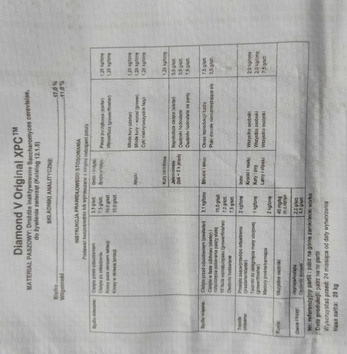 Drożdże Diamond XPC metabolity drożdży bydło konie lochy