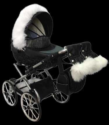 Duży Wózek Dla Lalek Głęboki Retro Darsi Eko Skóra Jackmar