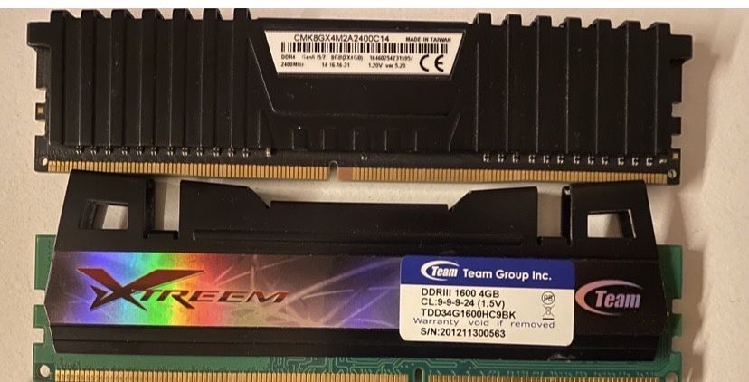 DDR3-DDR4-1600,2400Ghz