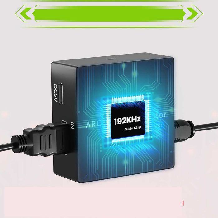 Ekstraktor HDMI ARC na sygnał optyczny, konwerter audio ARC 192 kHz