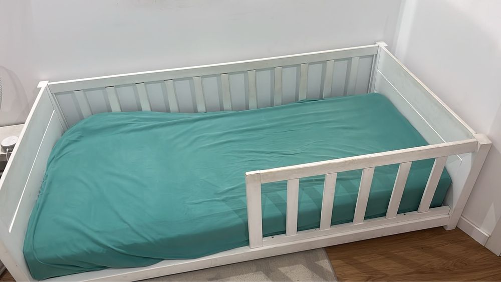 Cama Infantil com Grade de Proteção – Branca
